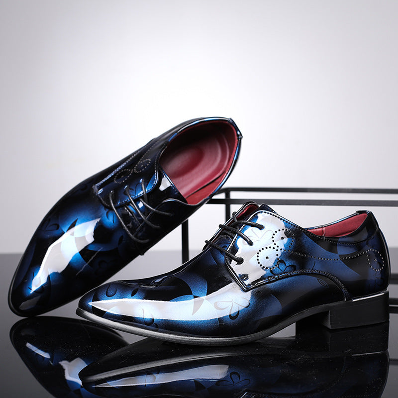 Stylish Mens Fashion Floral Dress Shoe Patent Leather - FrankieMackOfficial